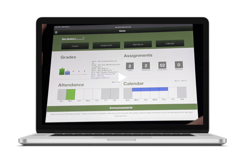 laptop with parent portal video